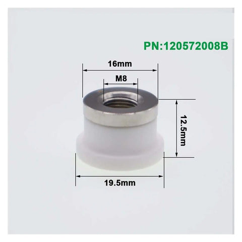 Ceramic Lasering Head For Fiber Laser Cutting Machine Replacement Part, Durable Wear Resistant Spare For Precision Cutting, Easy Installation, Stable Performance, Professional Grade For Pro Shop And Heavy Duty Uses, 19.5mm x 12.5mm M8