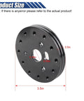 Top Shelf Steering Wheel Hub Adapter Spacer Kit Crafted From Heavy Duty Black Aluminum, 3.5in diameter spacer with holes.