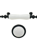 8 Pack Ceramic Drawer Pulls And Knobs Set In Black And White For Kitchen Cabinets And Wardrobes Includes Four Three Hole Centered Handles