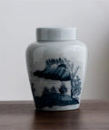 Heavy Duty Retro Ceramic Storage Jars Double Jar Set Must Have Airtight Seal, decorative ceramic jar with nature print.