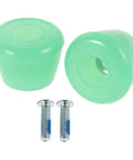 Toe Stop Replacement Pair For Quad Skates With PU Brake Pads No Fuss Install Double Row Roller Skates Compatible Extra Stopping Power Durable Skate Parts For Quick Braking And Smooth Stop, light green replacement parts with screws