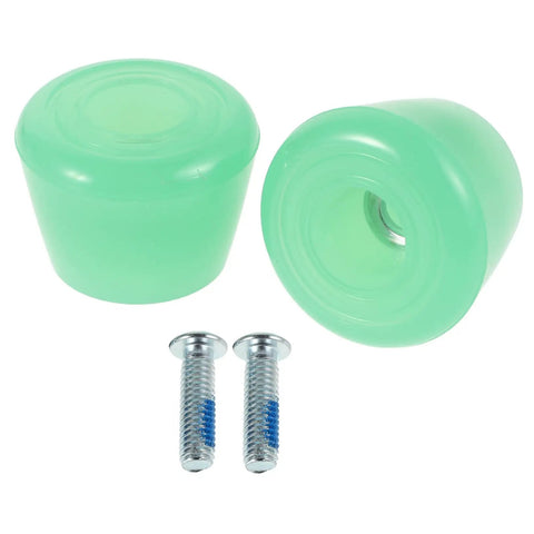 Toe Stop Replacement Pair For Quad Skates With PU Brake Pads No Fuss Install Double Row Roller Skates Compatible Extra Stopping Power Durable Skate Parts For Quick Braking And Smooth Stop, light green replacement parts with screws