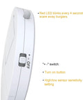Side view of Ultra Thin Window Alarm With 120dB Loud Alarm And Vibration Sensor with LED light and sensitivity switch.