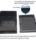 Tough As Nails Abs Plastic Junction Box IP65 Waterproof Dustproof Cover For Electrical Projects Solid Build With Secure Mounting Flaps Black 10 4 X 7 2 Inch Single Package showing gasket protection.
