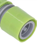 Sturdy G1/2 Garden Hose Quick Connectors Kit Made From Durable ABS Plastic For Easy Irrigation, Watering, And Hose Repair With Super Simple Plug In Joint Connections You Will Love. G1/2 ABS green hose connector close-up