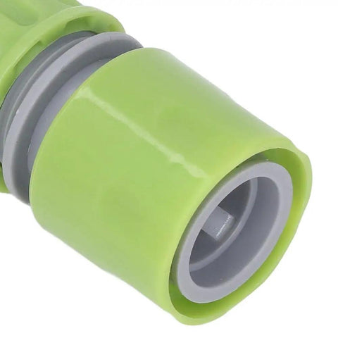 Sturdy G1/2 Garden Hose Quick Connectors Kit Made From Durable ABS Plastic For Easy Irrigation, Watering, And Hose Repair With Super Simple Plug In Joint Connections You Will Love. G1/2 ABS green hose connector close-up