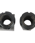 Pro Grade ER 32 Collet Block Set with square and hex clamp blocks for CNC lathe engraving and milling machines, top view