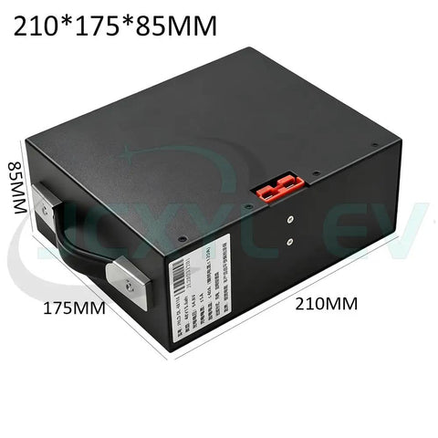 JCXYL 48V Electric Pallet Jack Lithium Ion Forklift Battery, compact size 210x175x85MM, designed for industrial material handling.