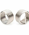 Premium Stainless Steel Helical Coil Threaded Inserts M4 By 0.7 Metric Coarse Tang Style For No Sweat Installation And Rust Resistant Holds Tight pack of ten shown in close-up view.