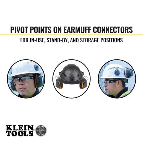 Ear Muffs With Full Brim Hard Hat Attachment For Construction And Manufacturing Pros On The Jobsite, 26 Decibels NRR Noise Reduction