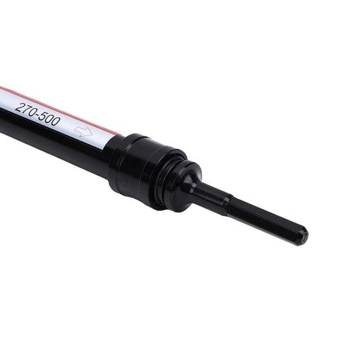 Pro Ceiling Leveling Socket Set With Stretch Rod And 10mm 13mm 14mm 17mm Fits Electric Drill Or Impact Wrench For Tough Jobs At Home Or On Site Fast And Reliable Gear close-up of black telescopic rod with driver shaft