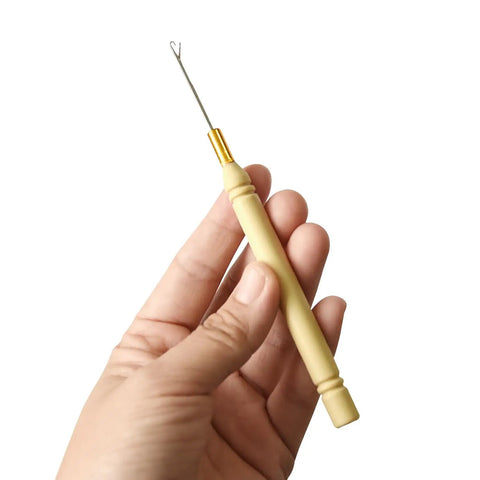 Six Pack Pulling Hook Crochet Needle Set For Hair Extensions, latch hook tool with plastic handle and metal needle