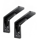 Black Beefy Shelf Brackets For Wall Mounts, Triangular L-Brackets for Solid Kitchen, Garage, and Pantry Storage, Heavy-Duty Support