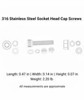 Diagram of Beefy 316 Stainless Socket Head Cap Screws Nuts And Washers Kit for Marine Outdoor Industrial Projects.
