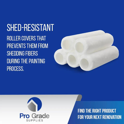 Ultimate White Nylon Paint Roller Covers For Smooth Walls Nine Inch Length Three Eighths Inch Nap Durable Washable Five Pack