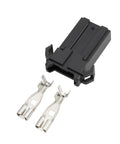 Rock Solid 2 Pin Fuse Holder Fixed Socket Drops Right In For No Sweat MPN 601047 with metal connectors for Zero Turn Mowers.
