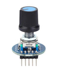 Three Pack Rotating Encoder Module With Potentiometer 5V Rotation Sensor For Mechanical Projects Unlimited Rotation Easy Reset And Accurate Counting For DIY Electronics Projects, black knob