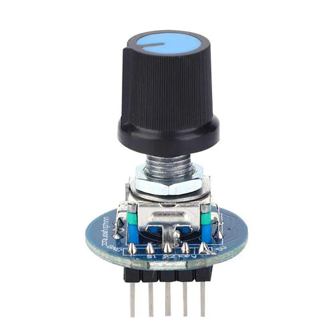 Three Pack Rotating Encoder Module With Potentiometer 5V Rotation Sensor For Mechanical Projects Unlimited Rotation Easy Reset And Accurate Counting For DIY Electronics Projects, black knob