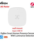 Dope Zigbee MmWave 5.8 GHz Presence Sensor With Motion Detection Radar Tech wall-mounted for smart home automation