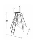 Beefy 10 Foot Powder Coated Steel Hunting Tower With 360 Soft Sided Blind Featuring Insulated Walls Silent Zippers And Roomy Interior For Peak Stealth And Nonstop Deer Camp Flex All Season Long, 10ft tall with ladder.