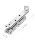 Super Smooth Sliding Barn Door Track Roller System With Heavy Duty Wheels for Kitchen Pantry bathroom, close-up of smooth-rolling wheels.