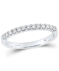 Straight Fire 14K White Gold Round Diamond Precision Cut Eternity Band For Her Size 9.5, featuring round diamonds in elegant settings.