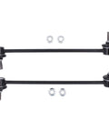 Driver And Passenger Side Front Sway Bar Links For Cherokee 2014 2023 AWD And 4WD Without Off Road Package Durable Replacement For Improved Steering And Smooth Ride On City Streets And Light Trails. Black metal sway bar link pair with nuts