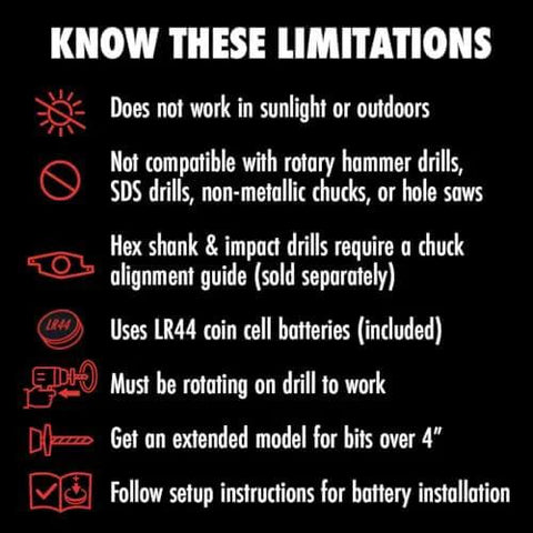 Front view of Know These Limitations sign showing safety icons and bullet notes on black background
