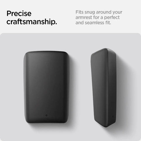 Center Console Armrest Cover For Tesla Model Y And Model 3, Built Tough With Non Toxic TPE, Scratch Resistant Finish, Black, Front and Side View