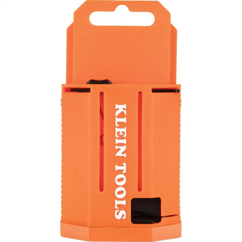 Utility Knife Blade Dispenser With Fifty Triple Ground Replacement Blades, orange and compact