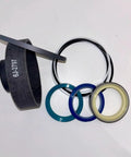 Hydraulic Cylinder Seal Kit Replacement Compatible With CAT Excavator Heavy Machinery Spare Parts 233 9205 Repair Maintain Your Rig Top Notch Quality Durable OEM Grade Performance To Keep Running Without Downtime Trouble Or Stress Out On Job Site. hydraulic seal rings and wiper, black and blue