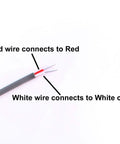 Optimum Pool Technologies temperature sensor wire, two-conductor cable with red and white stripped ends (close-up).