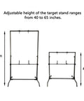 Adjustable Archery Target Stand For Bag Targets And Foam Blocks With Four Hanging Points Rugged Pro Grade Hooks shown at 40 to 65 inches
