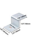 8 Pack Heavy Duty Z Brackets For 1.57 x 1.57 Inch Strut Channel 2 Hole Mounting, Thickened Electro Galvanized Steel, size details shown