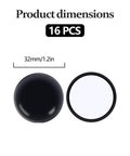 16 Pack Furniture Sliders 1.5 Inch Black Heavy Duty Glide Mats For Carpet And Hardwood Floors, product dimensions, 32mm round design