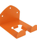 Orange Wall Mounted Tool Rack For Power Tools And Garden Gear Compact Garage Organizer showing metal frame with cutouts
