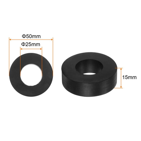 Heavy Duty Rubber Spacer Set 8 Pack 2 Inch Outer Diameter 1 Inch Inner Hole 0.6 Inch Thick Neoprene Anti Vibration Isolator Pads Washers For Home Garage Car Boat Black
