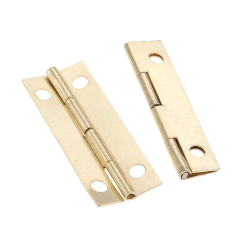 Two pieces of Rotating Concealed Hinges Set 12 Pack Antique Gold Cabinet Door Hardware 42x17mm Easy Install Heavy Duty.