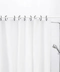 Pair Of Adjustable White Spring Tension Curtain Rods 28 To 48 Inches No Drill No Tools Easy Install Non Slip For Windows Doors Bathrooms And Doorways Anywhere installed in bathroom