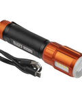 Rechargeable LED Flashlight With Flood Light 500 Lumens USB C Rechargeable Magnetic End Cap Pocket Clip Hands Free Worklight
