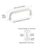 Five Pack White Modern Cabinet Pulls Drawer Handles With Three And Three Quarters Inch Hole Centers 96mm aluminum alloy dimensions