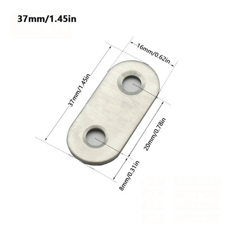 5 Pack Stainless Steel Straight Flat Corner Brace Bracket Mending Repair Plates Fixing Connector Furniture Fittings 95mm