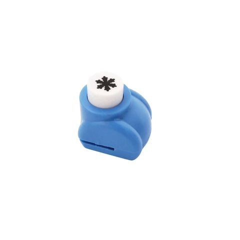 Blue snowflake punch from 10 Piece Hole Punch Craft Set With Colorful Scrapbooking Shapes Including Snowflakes Hearts Crowns Four Leaf Clover Stars Candy Rabbits Tulips Durable Stainless Steel Cutting Dies Safe Plastic Shell Flat Base For Easy, Fun DIY Craft Projects.