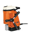 Professional Magnetic Drill Featuring Fixed Motor And Dual Sided Hand Feed Wheel Optimized For Confined Workspaces Delivers Serious Punch With Zero Extra Bulge Made For Hands On Crews Who Crave Consistent Accuracy On Any Job Site - close-up view showing dual hand wheels and drill head.