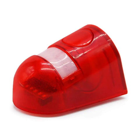 Close-up of the red 2 Pack Solar Security Light Alarm With IP65 Waterproof LED Motion Sensor And Flashing Outdoor Lamp Built In Battery