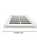 Side view of 12 By 18 Inch Rectangle Gable Vent With Screen In White, Two Piece Construction, Heavy Duty Polypropylene, Removable Front Face
