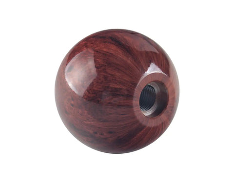Aluminum And Wooden Weighted Shift Knob For Manual Transmissions With Black Engraved Inlay, Two And One Eighth Inch Diameter, Two Hundred Gram Weight