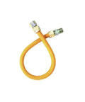 Stainless Steel Corrugated Gas Connector Hose, 24 Inch, Yellow Epoxy Coated Exterior, Heavy Duty One Half Inch MIP To One Half Inch FIP