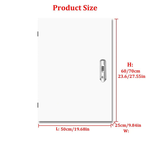 Product size chart showing dimensions for Heavy Duty Universal EV Charger Enclosure And Cover With Cable Holder.