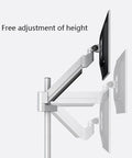 Heavy Duty Quad Monitor Desk Stand Mount For 15 To 27 Inch Screens With Smooth Height And Tilt Adjustments showing height adjustment features.